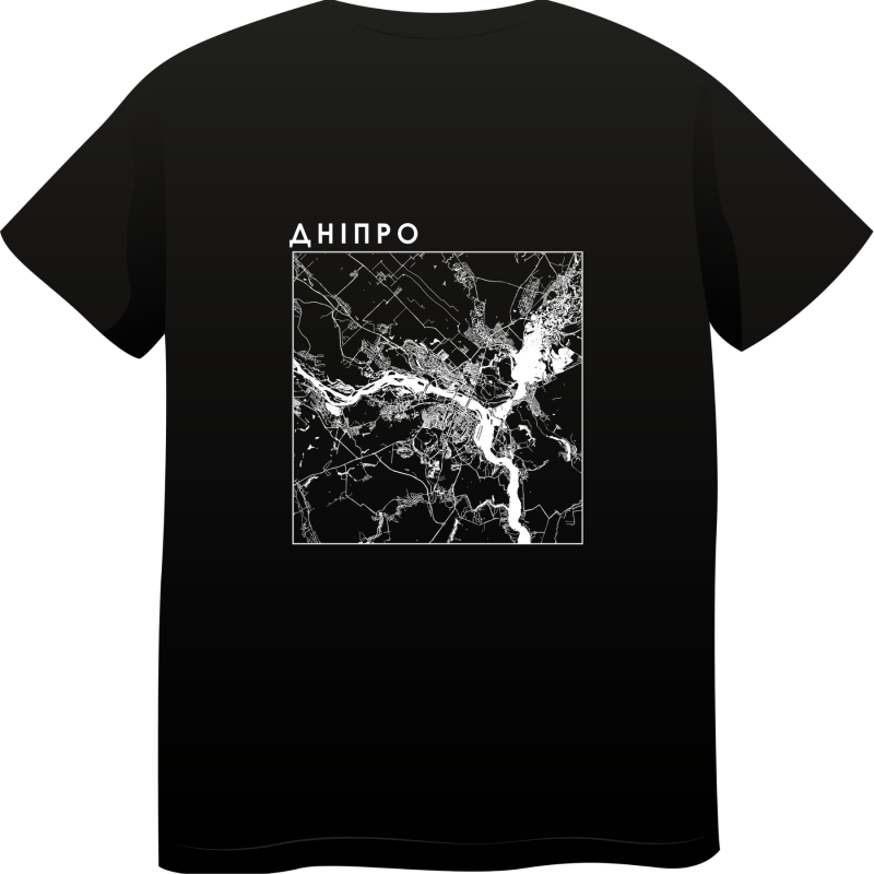 Футболка «Мапа Дніпра» — стильний подарунок для тих, хто любить місто