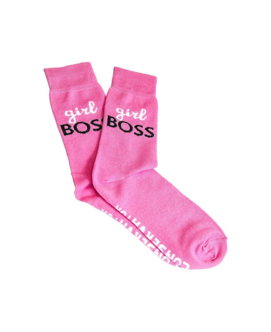 Розовые носки Girl boss в консервной банке